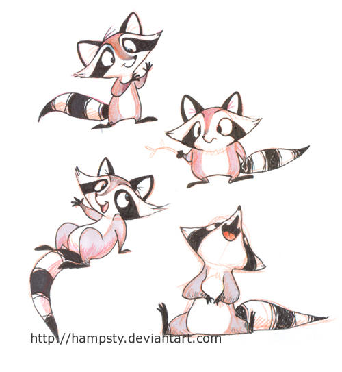 Raccoons by hampsty on DeviantArt