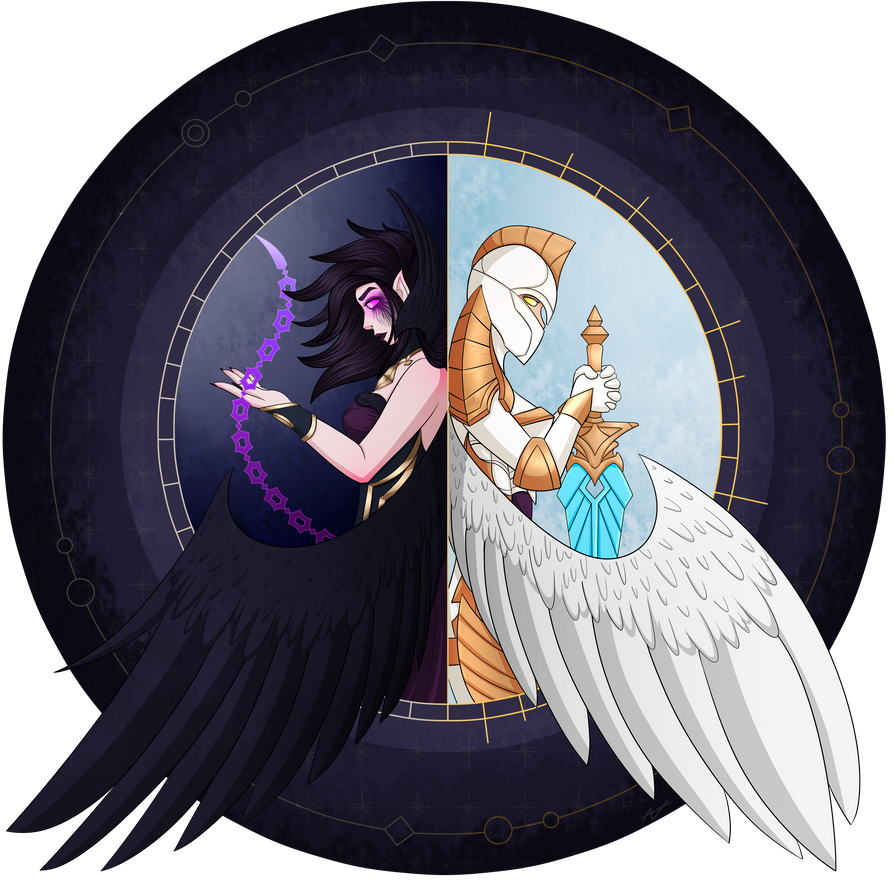 Kayle and Morgana by mirmis on DeviantArt