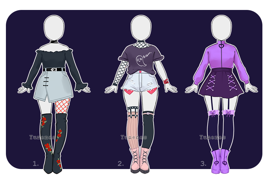 (OPEN) Outfit Adopts by Yumenes on DeviantArt