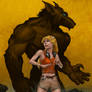 Werewolf and woman