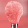 Pink fluffy lamp bulb