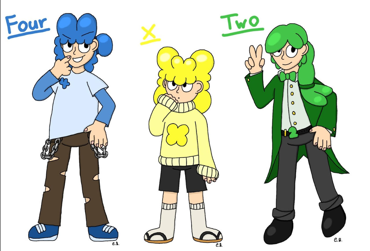 8/15/24: Humanized Four, X, and Two! by TheEeveeLover22 on DeviantArt