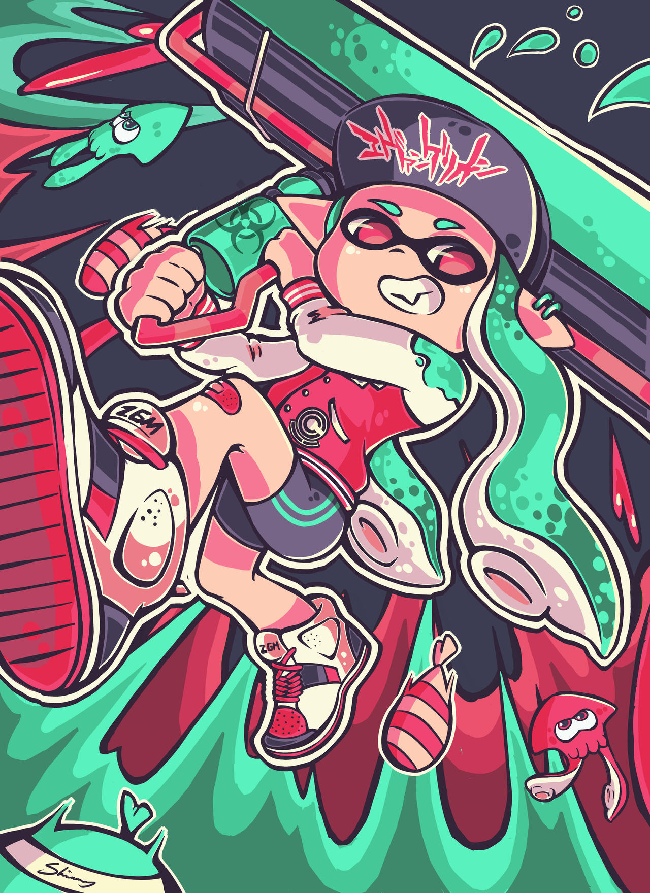 Inkling Side Inkling splatoon fanart by shimmykawaii on DeviantArt