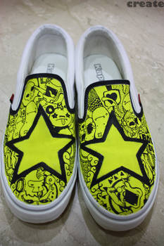 Custom Slip On - Yellow Star