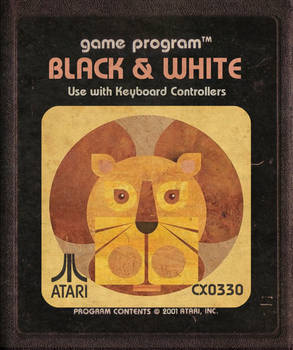 Black and White Atari Cartridge Icon