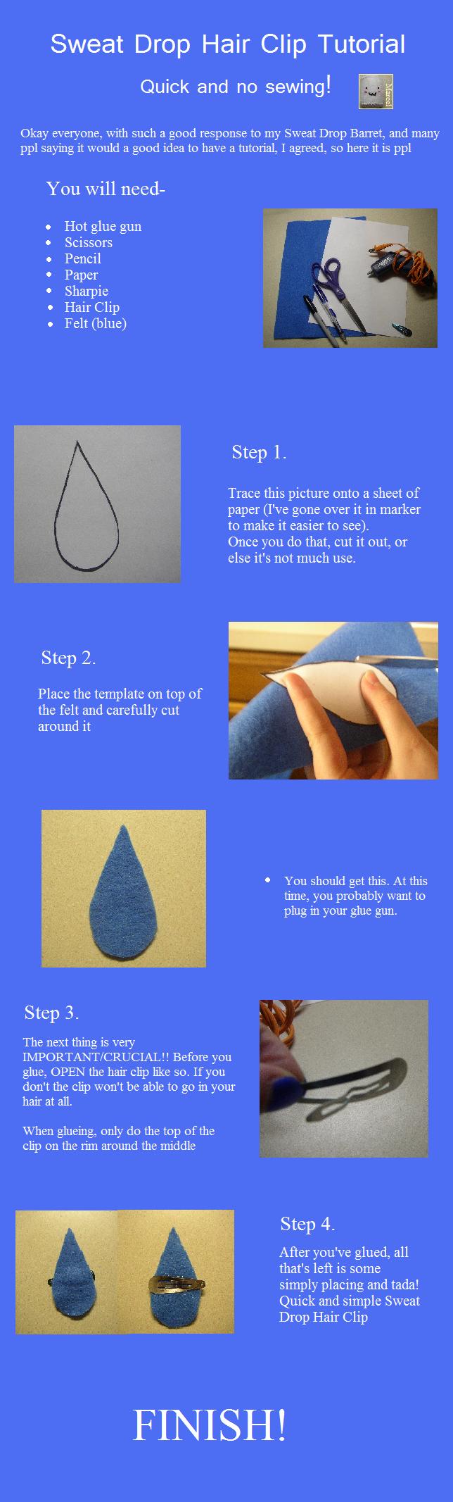 Sweat Drop Hair Clip Tutorial