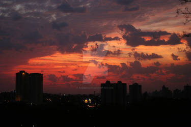 Cloudy Red Sky