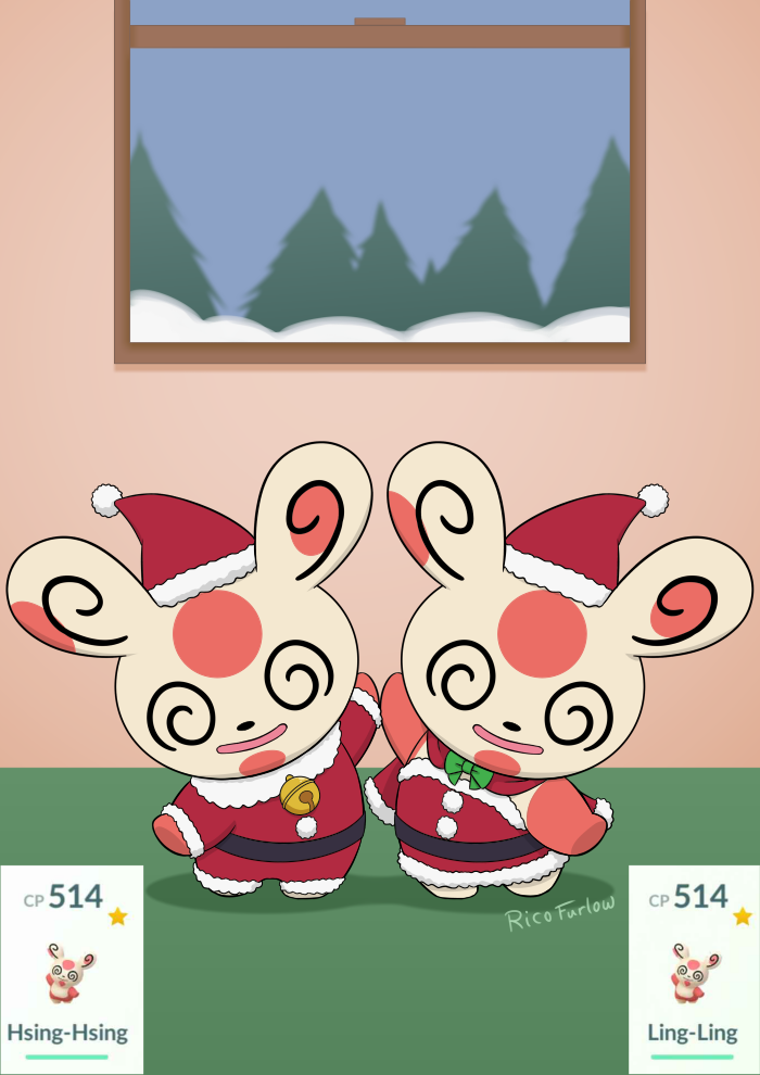 Identical Spinda Santas by RicoFurlow on DeviantArt
