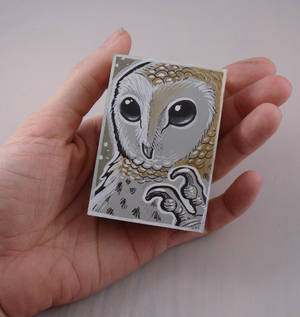 Little owl block painting