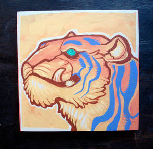 Tiger smirk painting