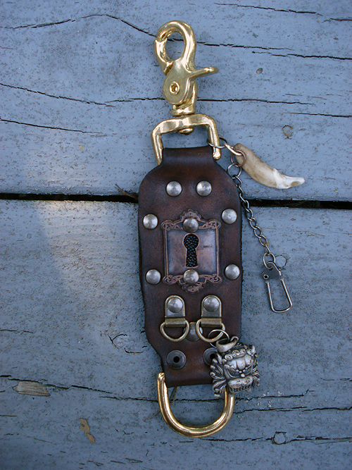 Leather fob badge holder