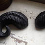 Ram horn cast barrette black