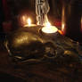 Bear skull candle holder