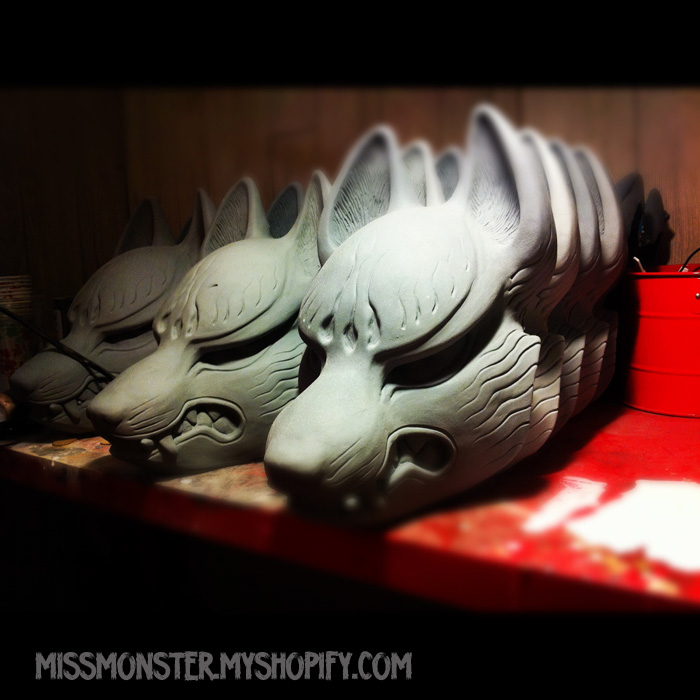 Kitsune mask production