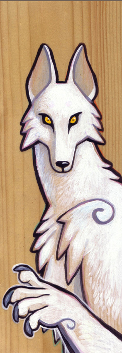 werewolf wood painting