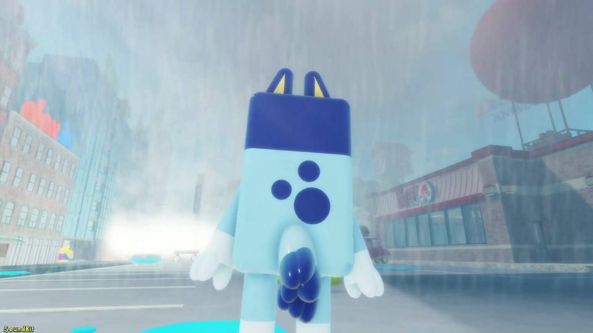 Bluey in the rain by S0UNDBIT on DeviantArt
