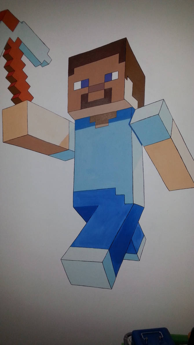 Minecraft 'Steve' Character Mural Painting by muralsedge on DeviantArt