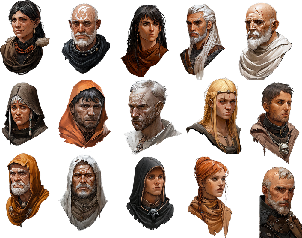 NPC Portraits 2 by matteobenf on DeviantArt