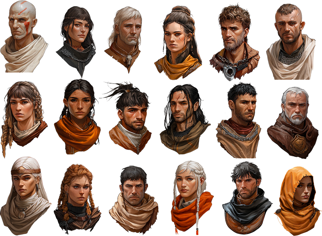NPC Portraits 3 by matteobenf on DeviantArt