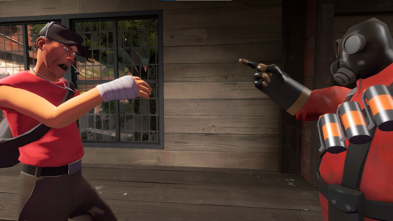 Pyro Vs. Scout Scout and Pyro have an argument by SirMercury21 on DeviantArt