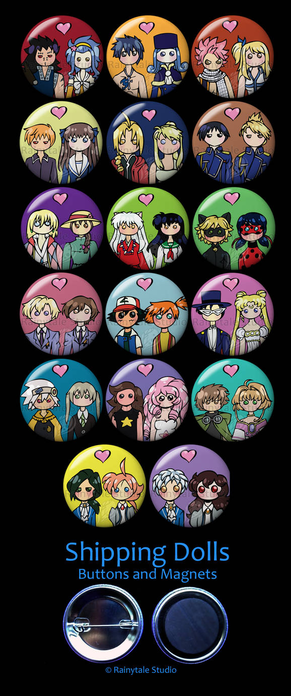 Shipping Dolls Buttons by AkiAmeko
