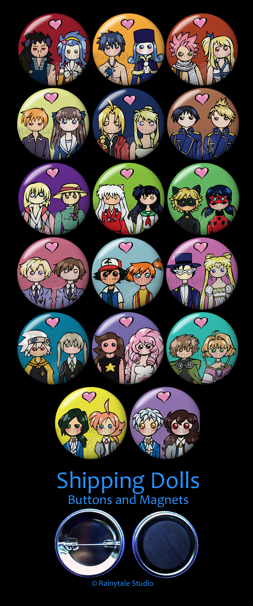 Shipping Dolls Buttons by AkiAmeko