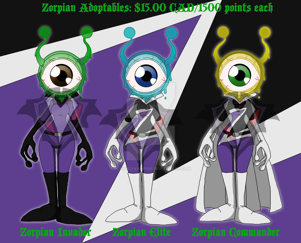 Zorpian Alien Adopts - OPEN - by PlayboyVampire on DeviantArt