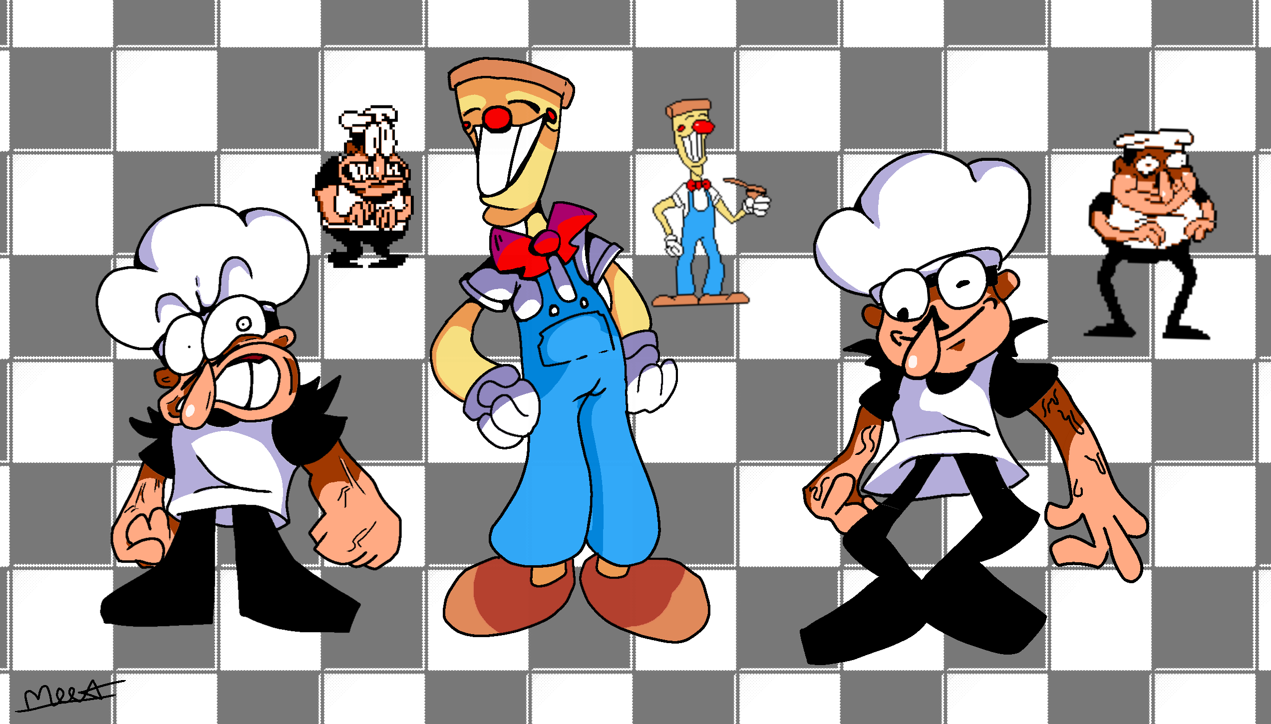 All pizza tower characters by johnnyboy131313 on DeviantArt