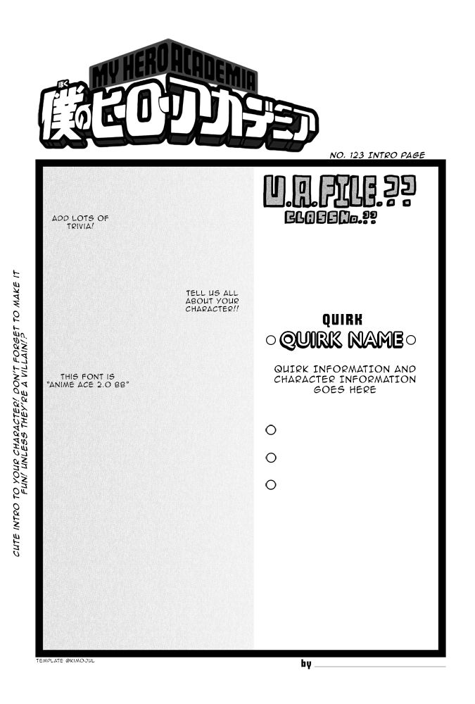 Boku No Hero Academia Character Sheet Template by kimojul on DeviantArt