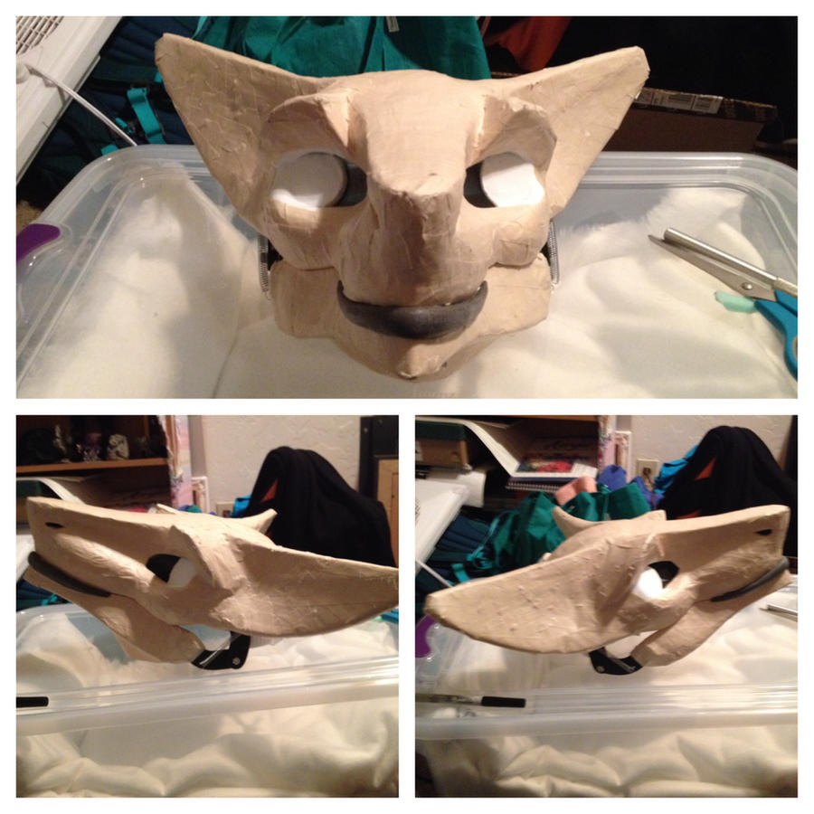 Taped Yurei Fursuit Head WIP (outdated!)