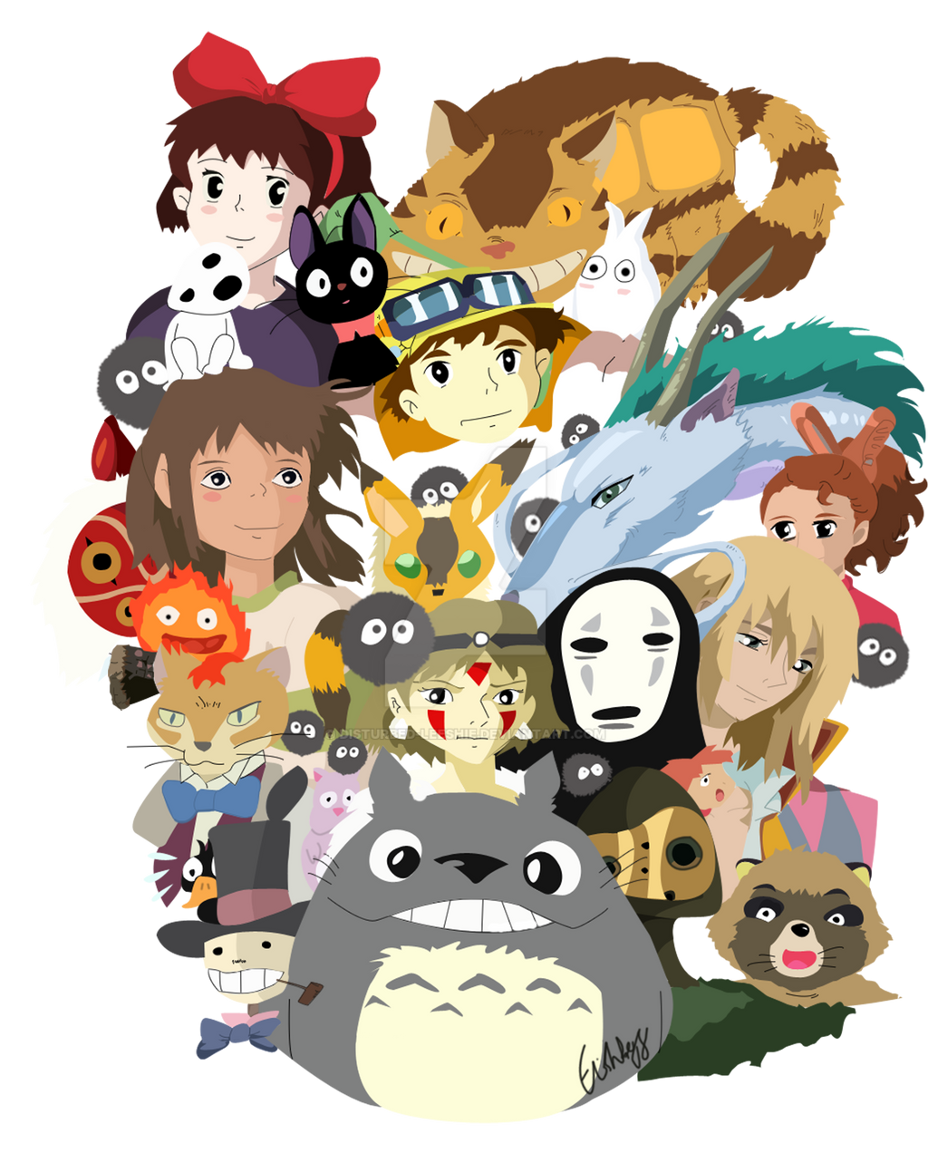 Studio Ghibli Collage Coloured by Disturbed-Leeshie on DeviantArt