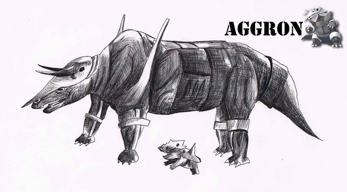 Aggrogoth Drawing Style aggron pen drawin (pokemon fan art) by Aldau on DeviantArt