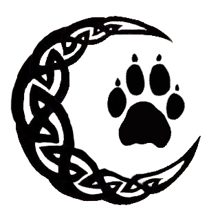 Celtic Moon with Wolf Paw