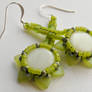 Green flower earrings!