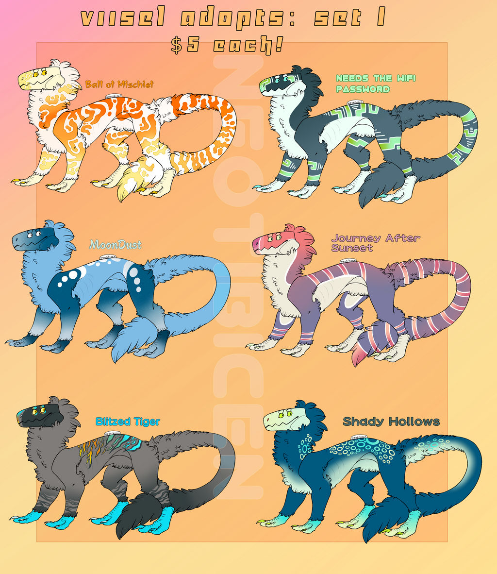 Viisel Adopts: Set 1 (5/6 OPEN) by NE0-Adopts