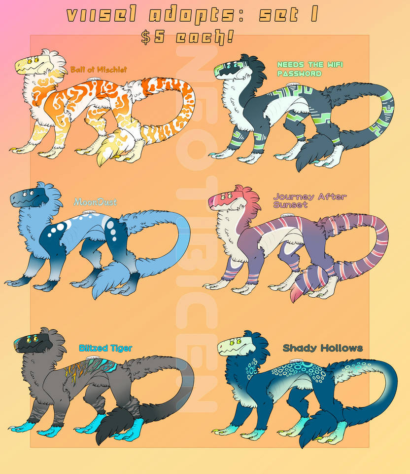Viisel Adopts: Set 1 (5/6 OPEN) by NE0-Adopts