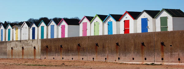 Beach huts in Devon