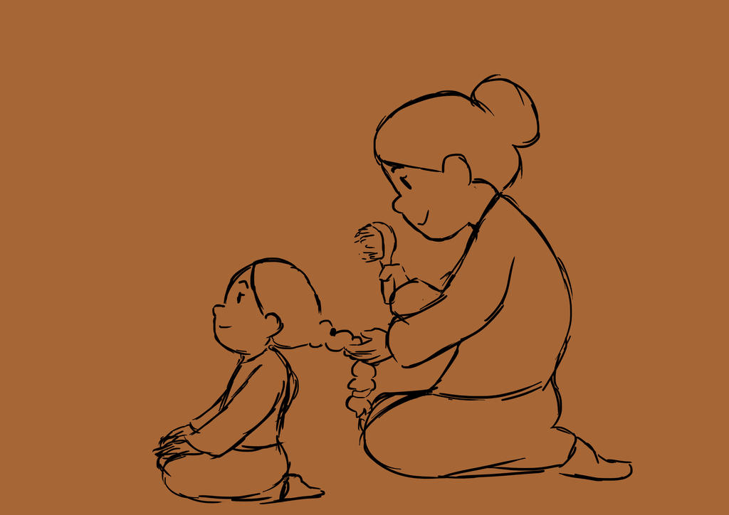 mother brushing daughter's hair rough sketch by Pepperistia on DeviantArt mother brushing daughter's hair rough sketch by Pepperistia on DeviantArt