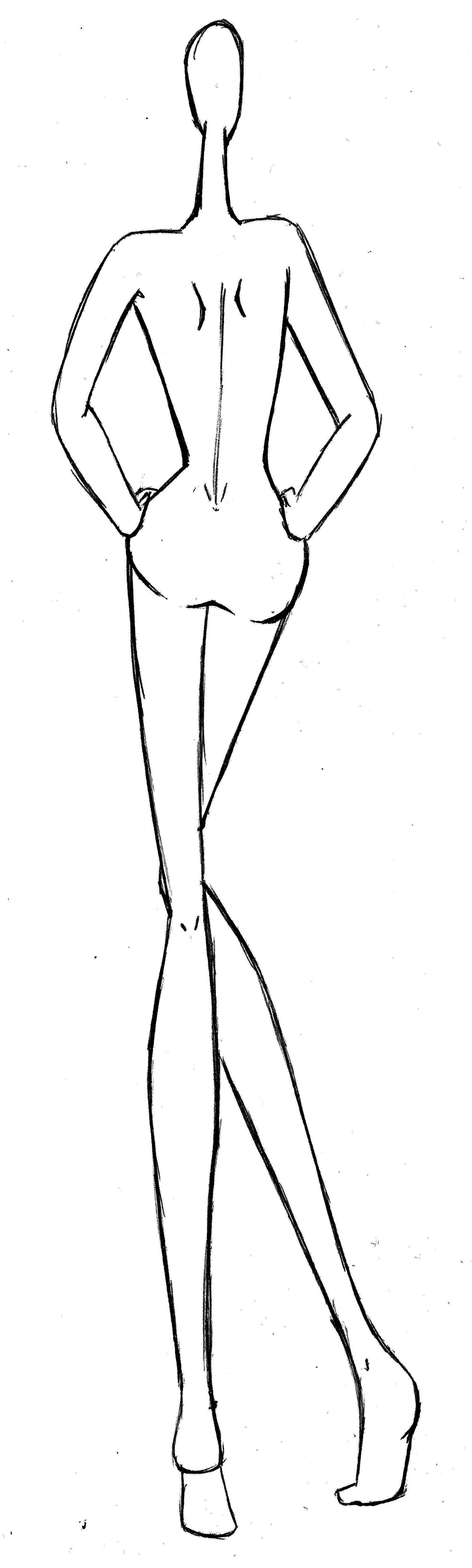 Fashion Croquis Front And Back View 4 fashion croquis back view by roxandria d5cfm3x