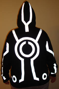 Tron Hoodie: back, hood up