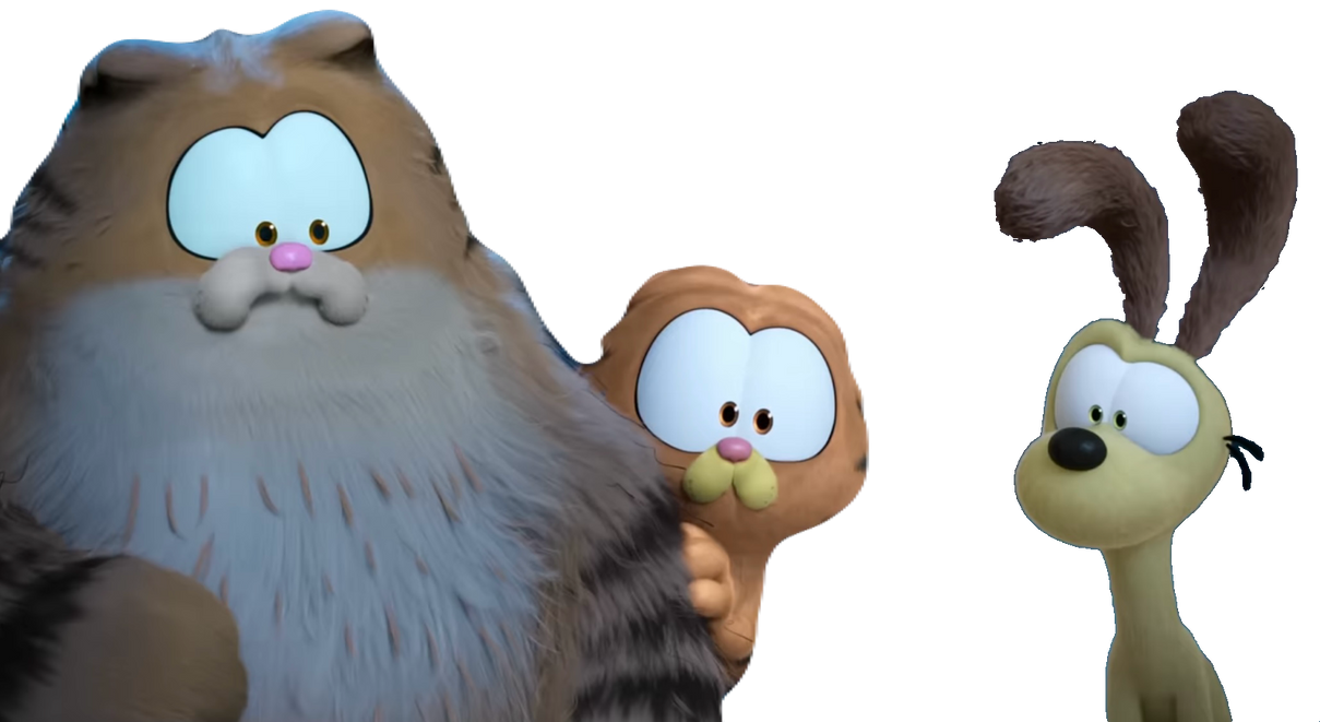 Garfield, Vic and Odie got scared (PNG) by Jalendavis on DeviantArt