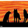 Wolves and the flaming sky