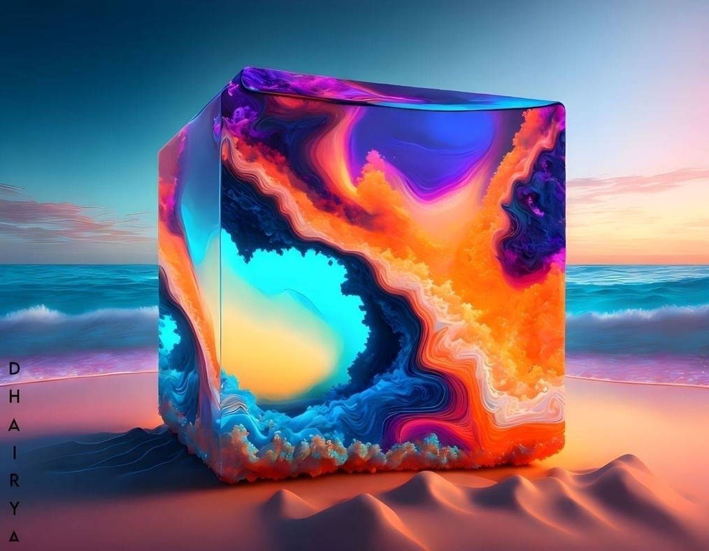 Stunning Cube Flat Design Seaside Shore image