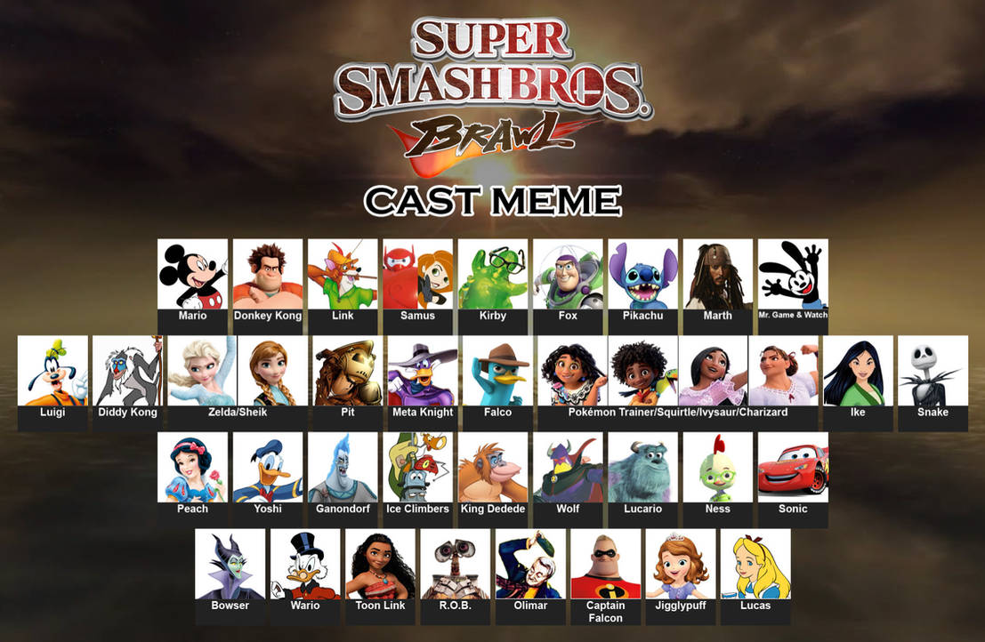 Super Smash Bros Brawl cast meme - Disney edition by lukemorgan235 on ...