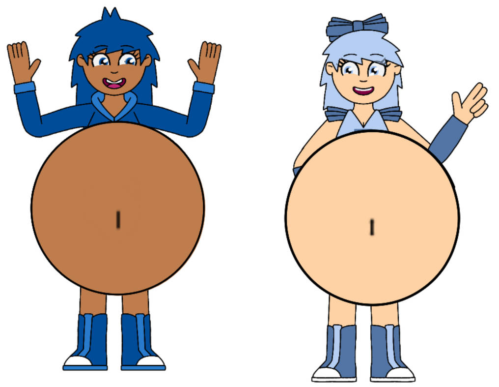 Victoria and Izzy bellies inflation by monkyjack on DeviantArt
