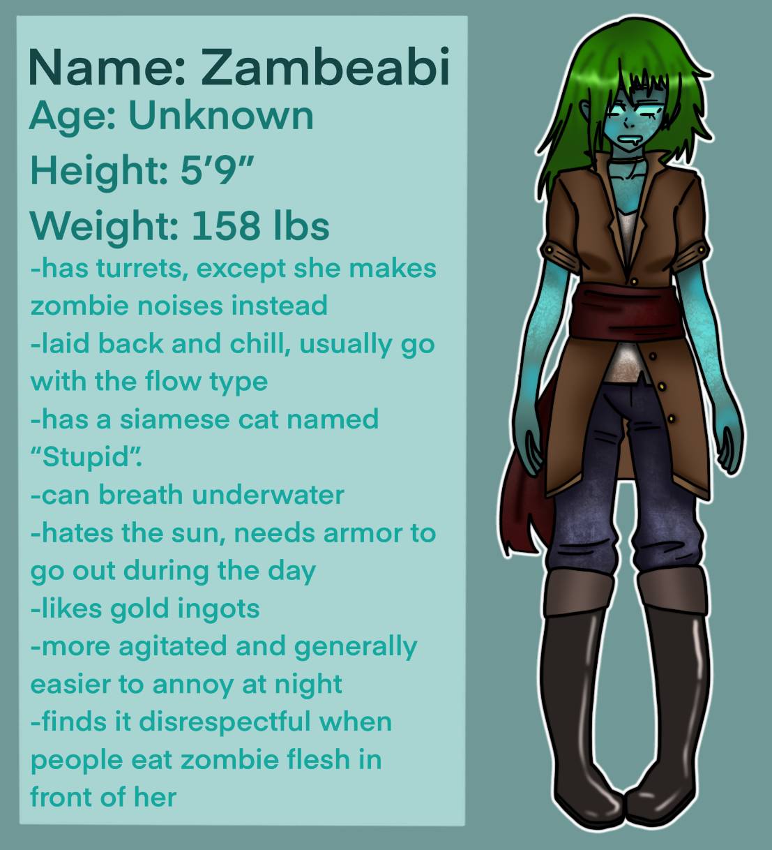 Minecraft Oc Drowned By Fazespeaks4trees On Deviantart