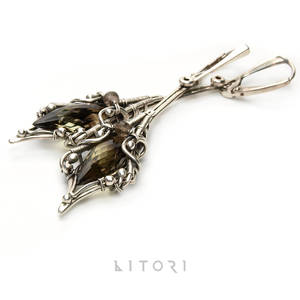 CATILLA  silver earrings with quartz dual color