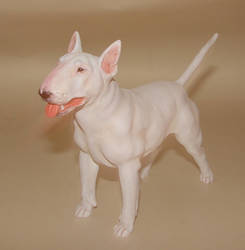 White Bull Terrier dog figurine