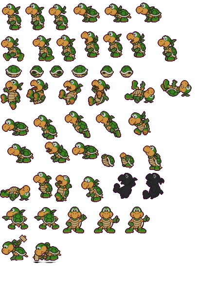 Koops Shell Sprite Green Koopa Bro Sprite Sheet by CartoonsGamesnstuff1 on DeviantArt