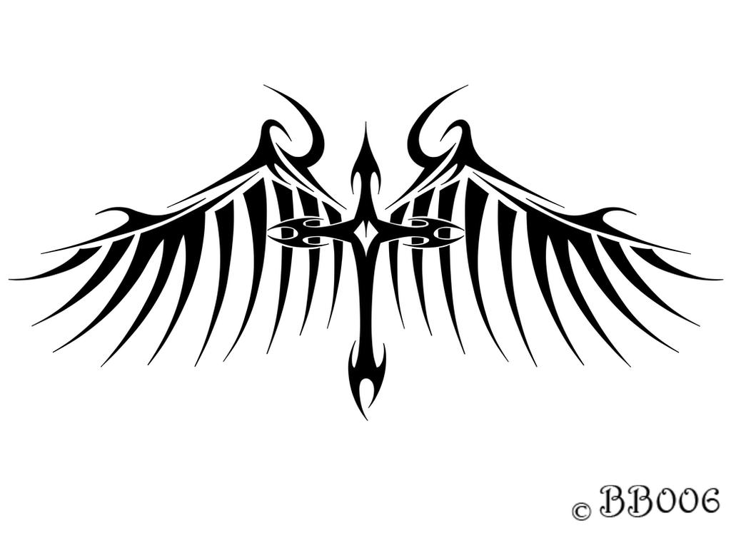 Winged Cross Tattoo Digital